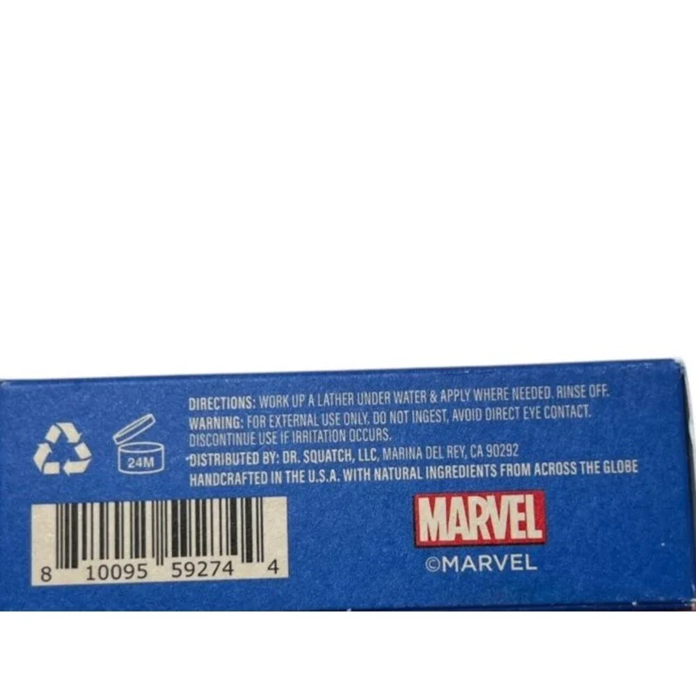 Dr. Squatch Bar Soap Men's Size 5 oz Liberty Lather Captain America Marvel